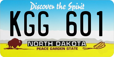 ND license plate KGG601