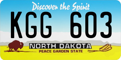 ND license plate KGG603