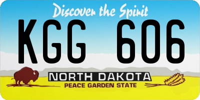 ND license plate KGG606