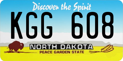 ND license plate KGG608