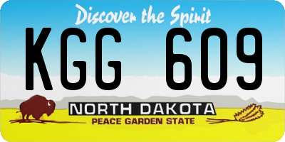 ND license plate KGG609