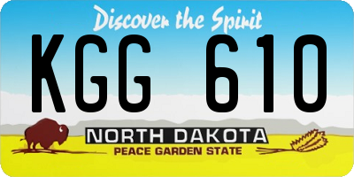 ND license plate KGG610