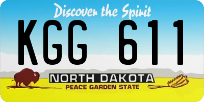 ND license plate KGG611
