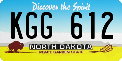 ND license plate KGG612