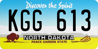 ND license plate KGG613