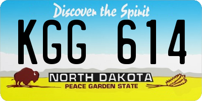 ND license plate KGG614