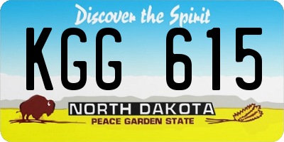 ND license plate KGG615