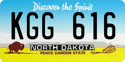 ND license plate KGG616