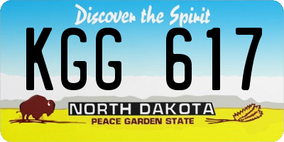 ND license plate KGG617