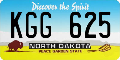 ND license plate KGG625