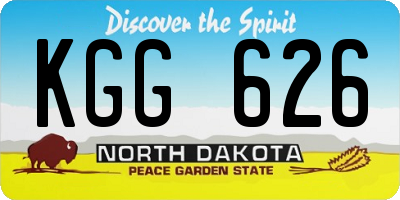 ND license plate KGG626