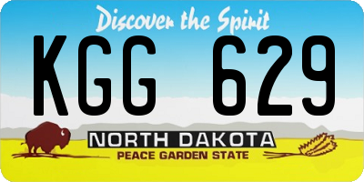 ND license plate KGG629