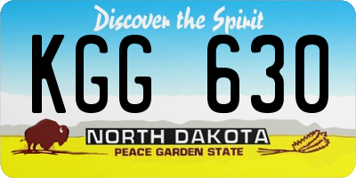 ND license plate KGG630