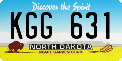 ND license plate KGG631