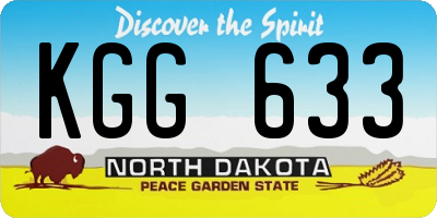 ND license plate KGG633