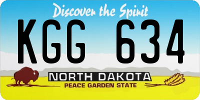 ND license plate KGG634