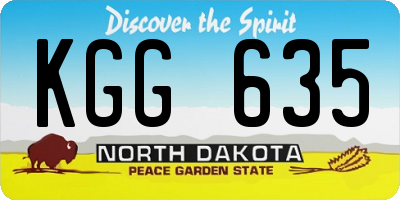 ND license plate KGG635