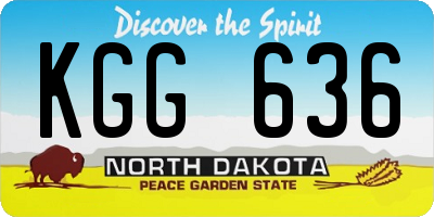 ND license plate KGG636