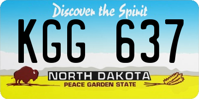 ND license plate KGG637