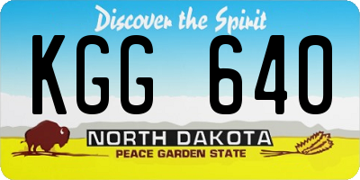 ND license plate KGG640