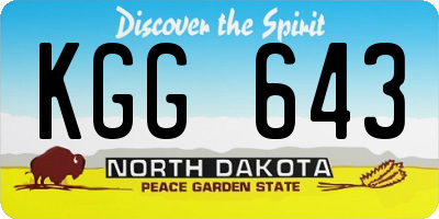 ND license plate KGG643