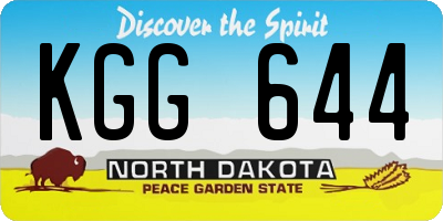 ND license plate KGG644
