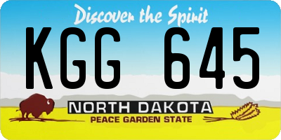 ND license plate KGG645