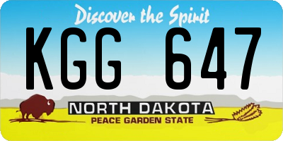 ND license plate KGG647
