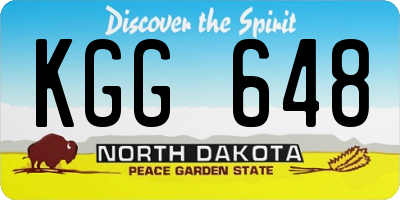 ND license plate KGG648