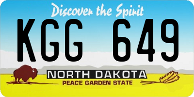 ND license plate KGG649