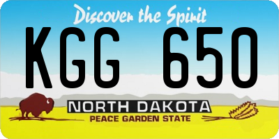 ND license plate KGG650