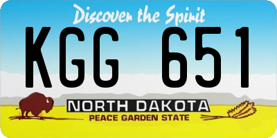ND license plate KGG651