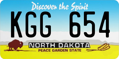 ND license plate KGG654