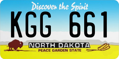 ND license plate KGG661