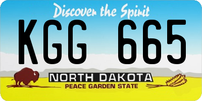 ND license plate KGG665