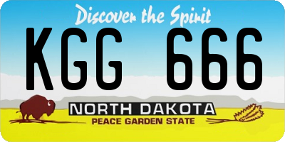 ND license plate KGG666
