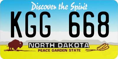 ND license plate KGG668