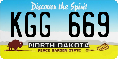 ND license plate KGG669