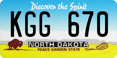 ND license plate KGG670