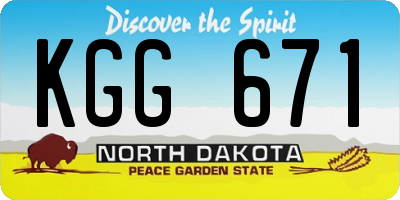 ND license plate KGG671