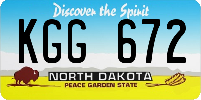 ND license plate KGG672