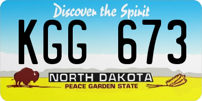 ND license plate KGG673