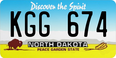 ND license plate KGG674