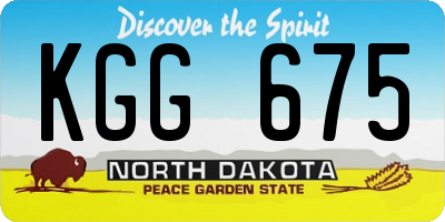 ND license plate KGG675