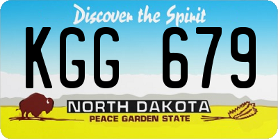 ND license plate KGG679