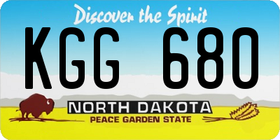 ND license plate KGG680