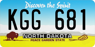 ND license plate KGG681