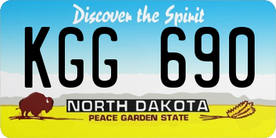 ND license plate KGG690