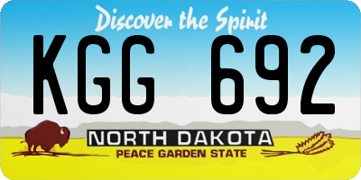 ND license plate KGG692