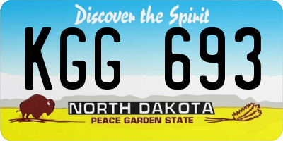 ND license plate KGG693
